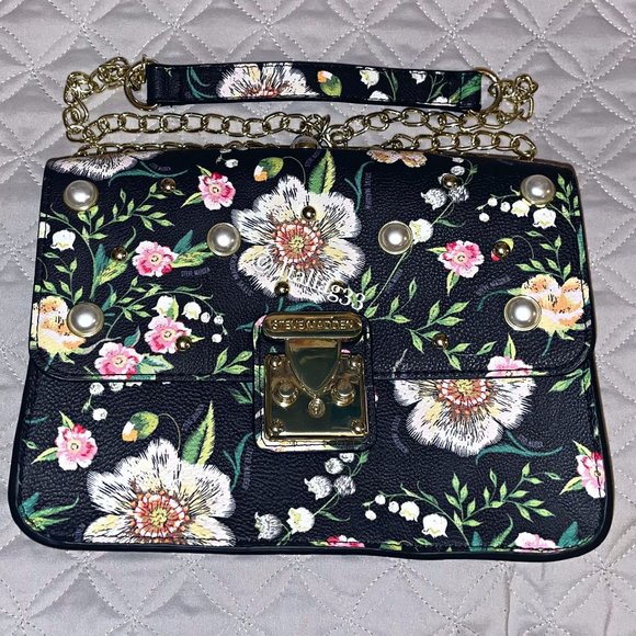 STEVE MADDEN Purse BSOPHIA $78 Flowers Pearl Beaded Handbag Multicolor NWOT - Picture 2 of 16